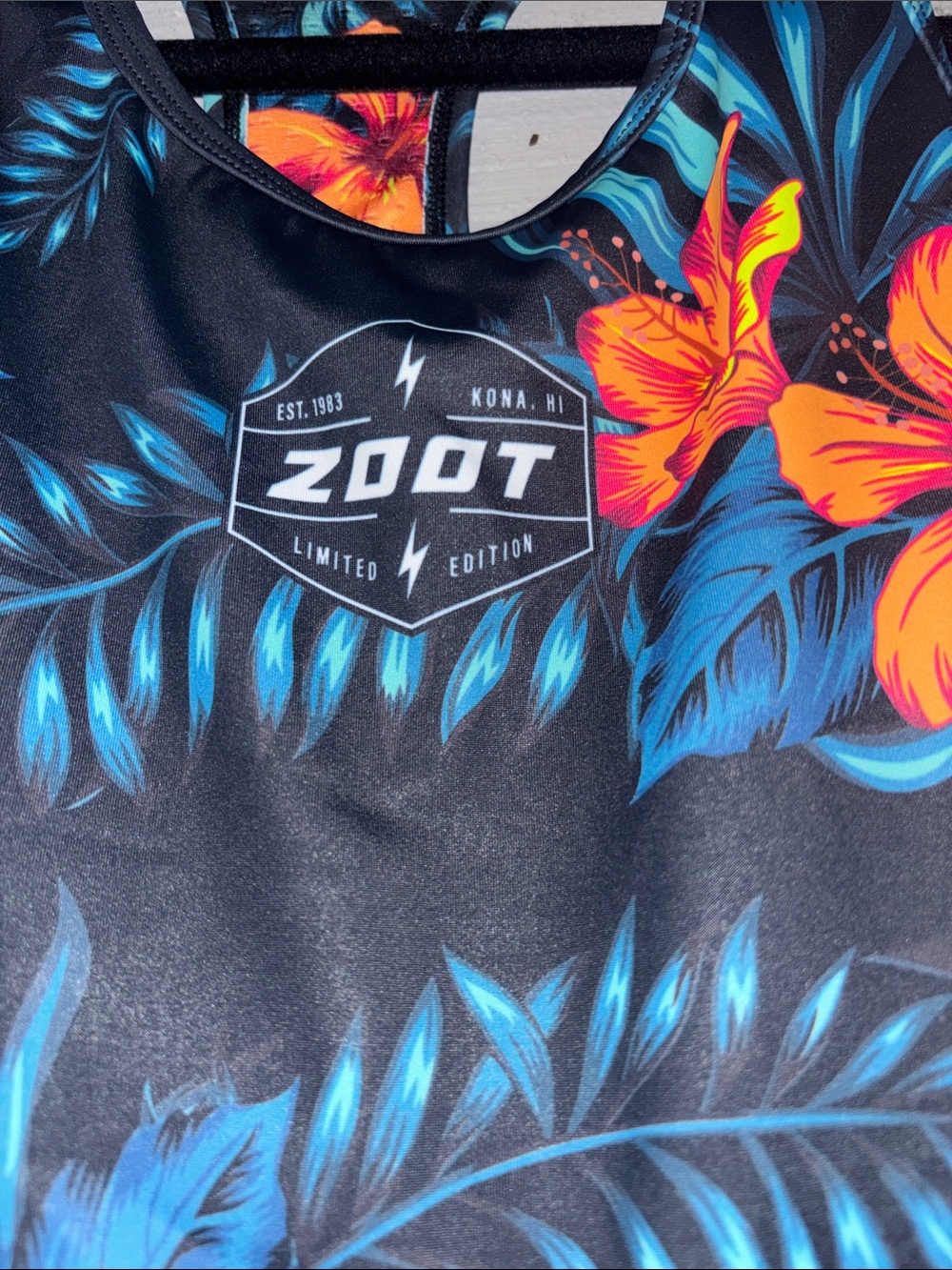 Zoot Women’s Black Swim One-Piece with Orange Floral Print - Picture 3 of 5